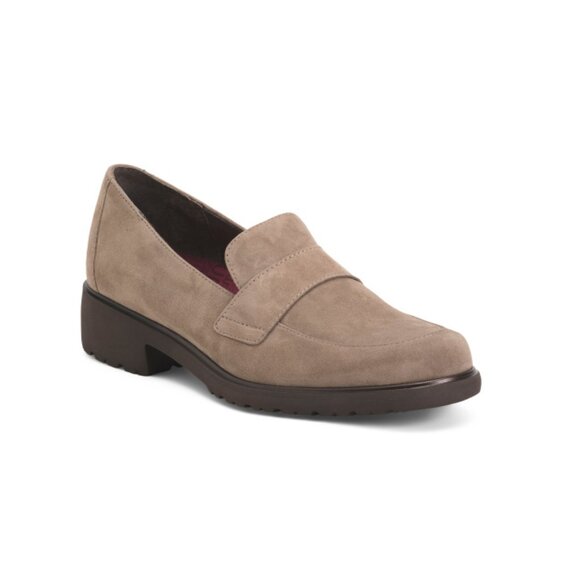 MUNRO Taupe Suede Geena Comfort Loafers - Picture 1 of 2